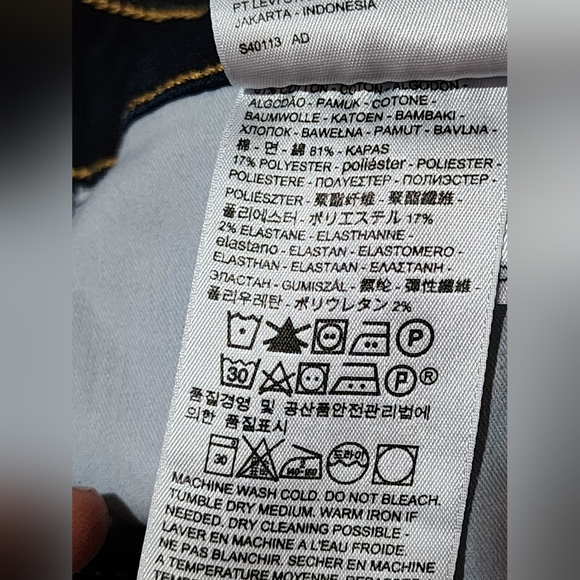 Levi's Plus Size 311 Shaping Skinny mid rise blue jeans 24W NEW - Picture 5 of 5